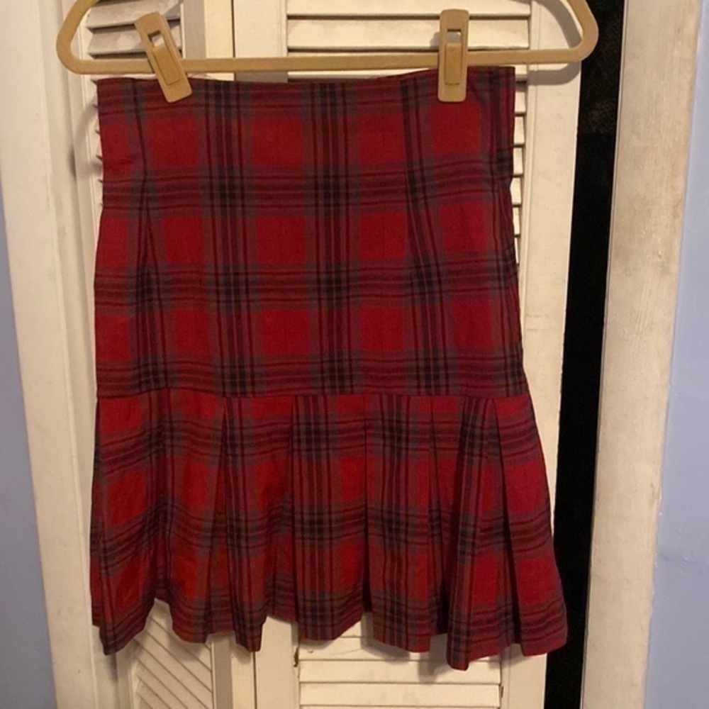 Dots plaid school girl skirt